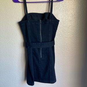 Black denim mini dress